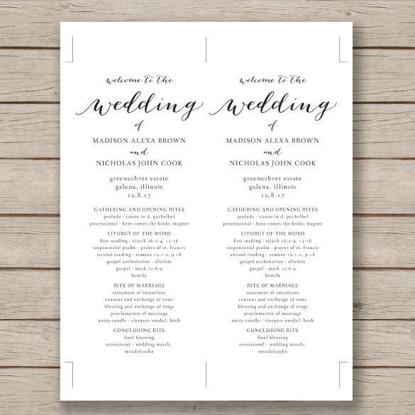 Wedding Program Template