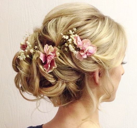 updo with flowers
