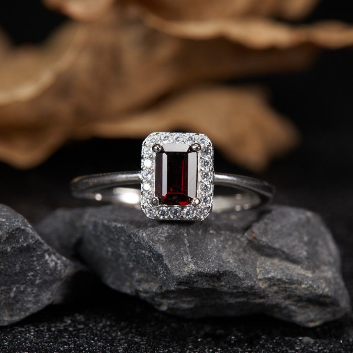 Bezel Set Garnet Ring