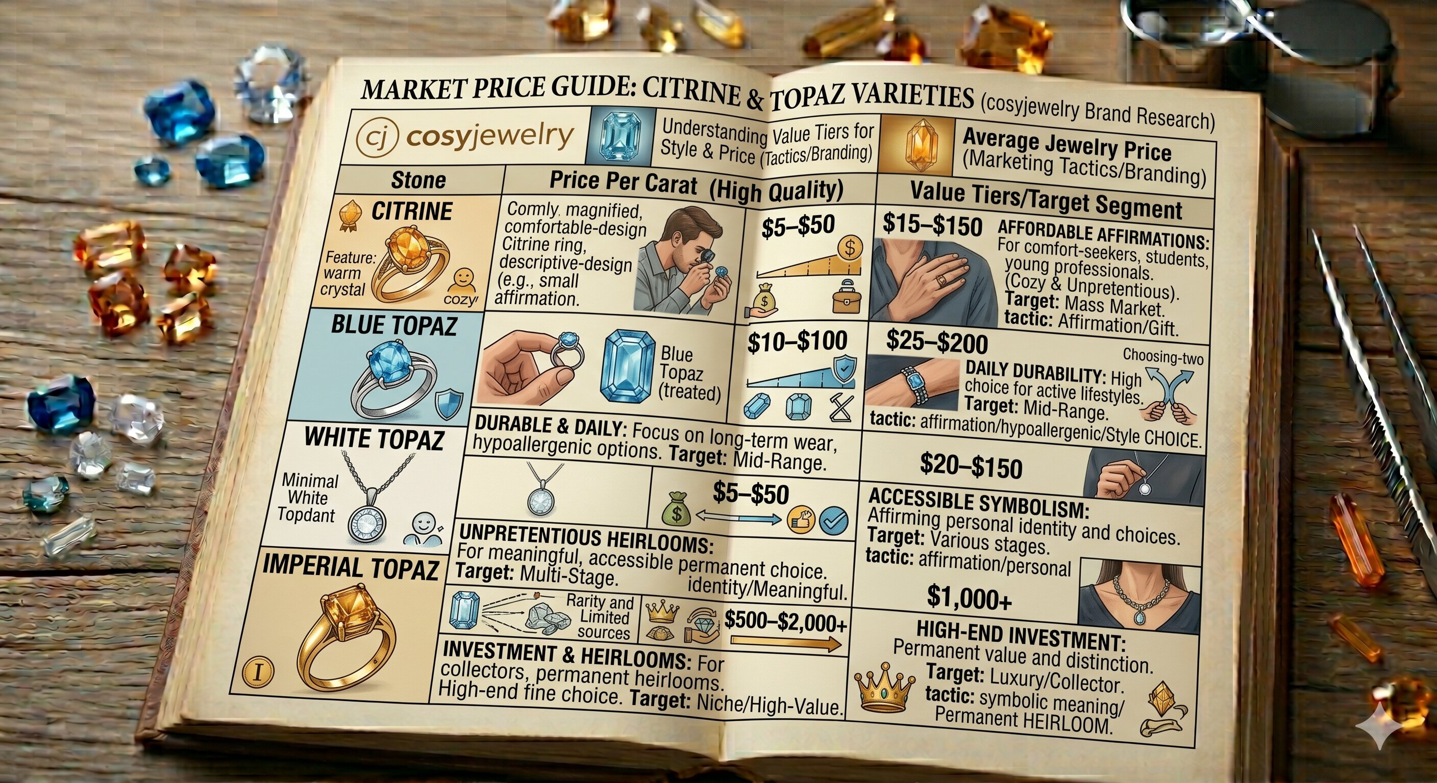 market price guide citrine v topaz